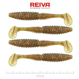   Reiva Zander Power Shad 10cm 7,05gr 4pz/cf (Glitter Marrone) Esca in plastica