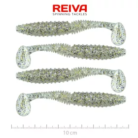   Reiva Zander Power Shad 10cm 7,05gr 4pz/cf (Glitter Argento) Esca in plastica