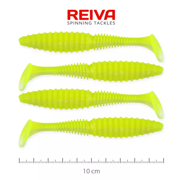 Reiva Zander Power Shad 10cm 7,05gr 4pz/cf (Fluo Verde) Esca in plastica