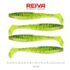 Reiva Zander Power Shad 10cm 7,05gr 4pz/conf (Flitter Verde-Arancione) Esca in plastica