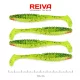 Reiva Zander Power Shad 10cm 7,05gr 4pz/conf (Flitter Verde-Arancione) Esca in plastica