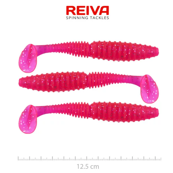 Reiva Zander Power Shad Japanese Red 12,5cm Esca in plastica 3 pz