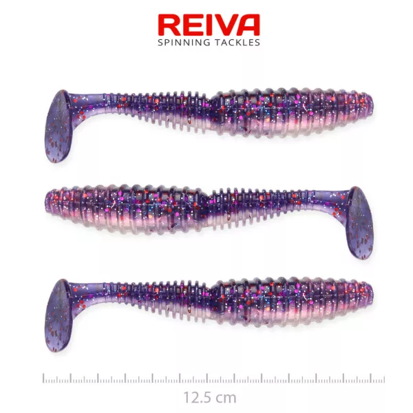 Reiva Zander Power Shad Purple Pearl 12,5cm Esca in plastica 3 pz