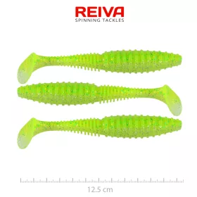   Reiva Zander Power Shad Flash Chartreuse 12,5cm Esca in plastica 3 pz
