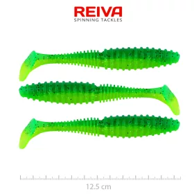   Reiva Zander Power Shad Poison Green 12,5cm Esca in plastica 3 pz