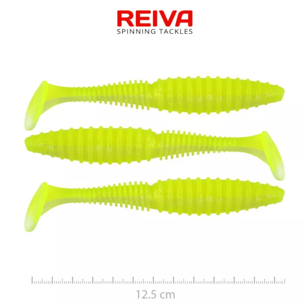 Reiva Zander Power Shad Flash Lemonade 12,5cm Esca in plastica 3 pz