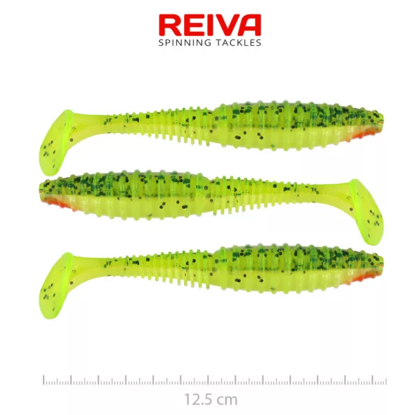 Reiva Zander Power Shad Watermelon 12,5cm Esca in plastica 3 pz