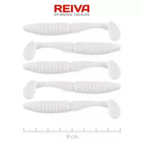   Reiva Zander Power Shad 8cm 3,18gr 5pz/conf (Bianco) Esca in plastica