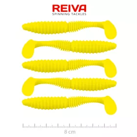   Reiva Zander Power Shad 8cm 3,18gr 5pz/conf (Giallo Limone) Esca in plastica