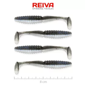Reiva Zander Power Shad Magic Fish 8cm Esca in plastica 4 pz