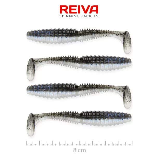 Reiva Zander Power Shad Magic Fish 8cm Esca in plastica 4 pz