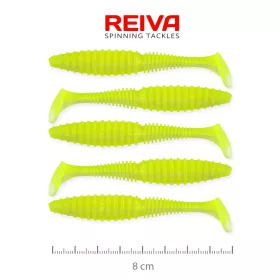   Reiva Zander Power Shad 8cm 3,18gr 5pz/conf (Verde Fluo) Esca in plastica