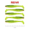 Reiva Zander Power Shad 8cm 3,18gr 5pz/conf (Flitter Verde-Arancione) Esca in plastica