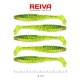 Reiva Zander Power Shad 8cm 3,18gr 5pz/conf (Flitter Verde-Arancione) Esca in plastica