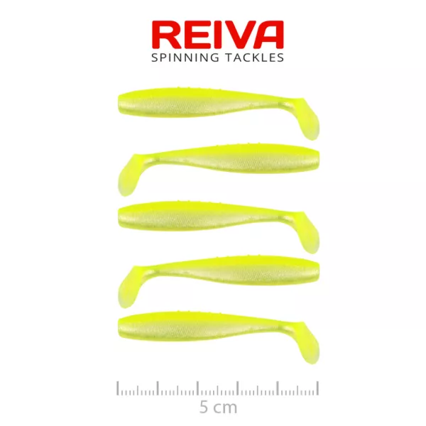 Reiva Flat Minnow Shad Flash Lemonade 5cm 1,3gr Plasztik Csali 5db