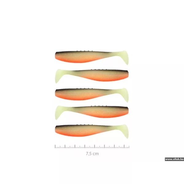 Reiva Flat Minnow Shad 10cm 4pz/conf (Nero-Bianco-Arancione) soft bait