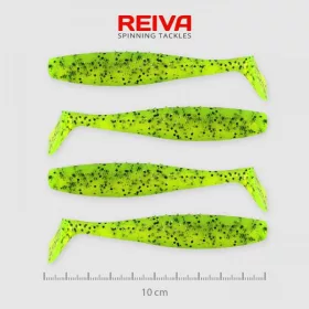   Reiva Flat Minnow Shad 10cm 4pz/conf (Paillettes Verdi) soft bait