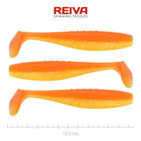   Reiva Flat Minnow Shad 12,5cm Shiny Orange Esca in plastica 3pz