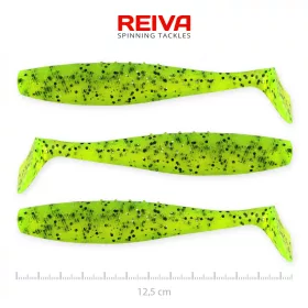   Reiva Flat Minnow shad 12,5cm 3pz/cf (Glitter Verde) Esca in plastica