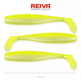   Reiva Flat Minnow shad 12,5cm 3pz/cf (Giallo-Argento) Esca in plastica