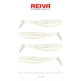 Reiva Flat Minnow Shad 7,5cm Pearl Dot Esca in plastica 4pz