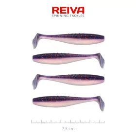   Reiva Flat Minnow Shad 7,5cm Purple Pearl Esca in plastica 4pz