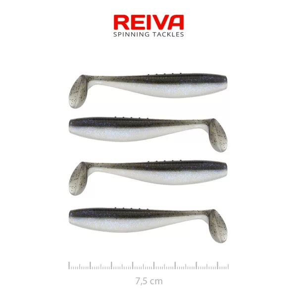 Reiva Flat Minnow Shad 7,5cm Magic Fish Esca in plastica 4pz