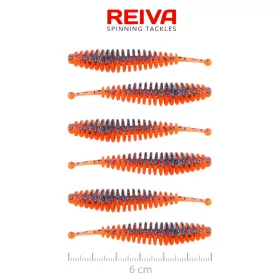 Reiva Tiny Worm Orange Disco 6cm Esca in plastica 6 pz