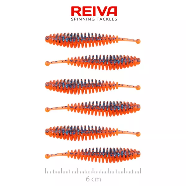 Reiva Tiny Worm Orange Disco 6cm Esca in plastica 6 pz