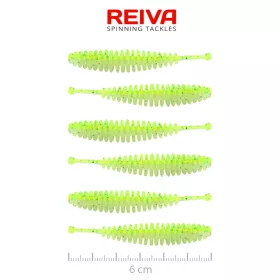 Reiva Tiny Worm Flash Chartreuse 6cm Esca in plastica 6pz