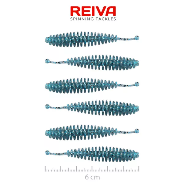 Reiva Tiny Worm Blue Shiner 6cm Esca in plastica 6pz