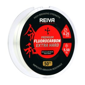   Reiva Reiva Fluorocarbon 50m 0.22mm Leader monofilo-Trasparente