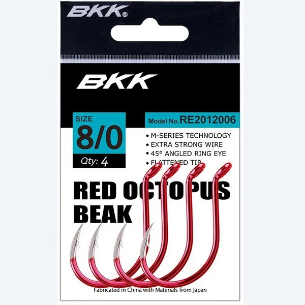 BKK RED OCTOPUS BEAK AMO DA SILURO 6/0# 5 PZ/CONFEZIONE - Amo da siluro - Amo con ardiglione, Amo ad occhiello