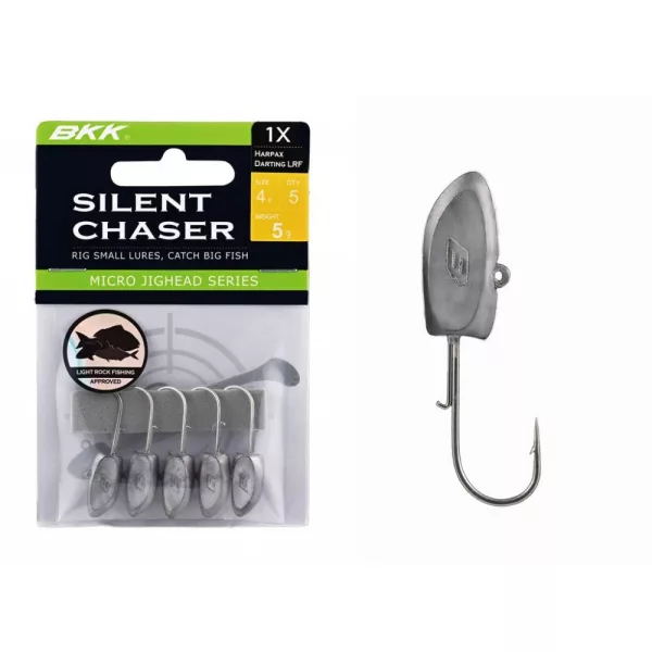 BKK Silent Chaser Microjig - Harpax Darting LRF 4#, 2.5g, 5 pz/confezione Jig Head