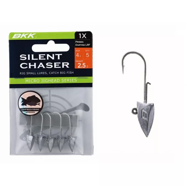 BKK Silent Chaser Microjig - Prisma Darting LRF 6#, 1.4g, 5pz/confezione Testa piombata