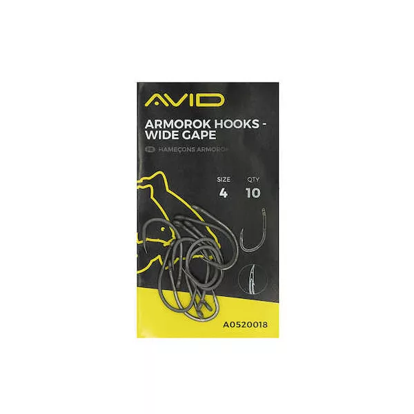 Avid Armorok Hooks Wide Gape Taglia 8 Amo da Carpa