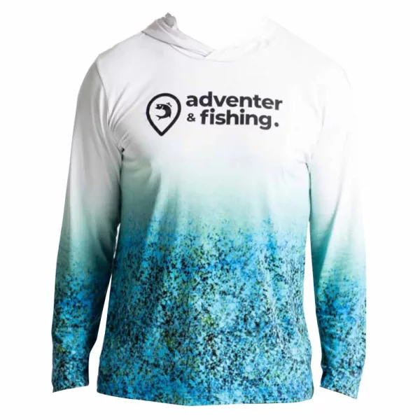 Adventer Fishing Maglietta con Cappuccio Anti-UV Bluefin Trevally L