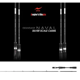   Canna da spinning Apia Grandage Naval Silver Scale C65ML Cast 1,96m 7-25gr 2 Sezioni