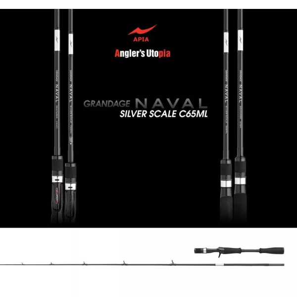 Canna da spinning Apia Grandage Naval Silver Scale C65ML Cast 1,96m 7-25gr 2 Sezioni