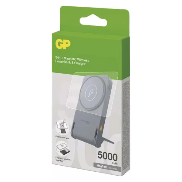 GP Powerbank Q05B, 5000 mAh, 20 W+Wireless, Nero