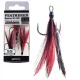 BKK Feathered Spear-21 SS 8 Ancoretta occhiellata, con ardiglione Rosso-Nero 3pz