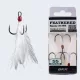 BKK Feathered Spear-21 SS 6 Amo triplo con occhiello, con ardiglione Bianco 3pz