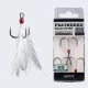 BKK Feathered Spear-21 SS 4 Amo triplo con occhiello, con ardiglione Bianco 3pz