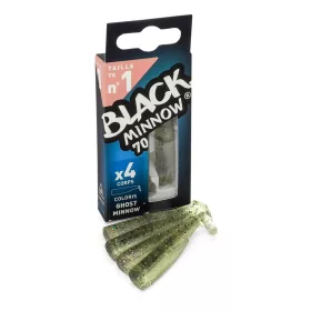   FIIISH 4pz corpo Black Minnow da 70mm - colore Ghost Minnow Esche artificiali in plastica