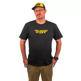 T-Shirt Black Cat Logo Nera S