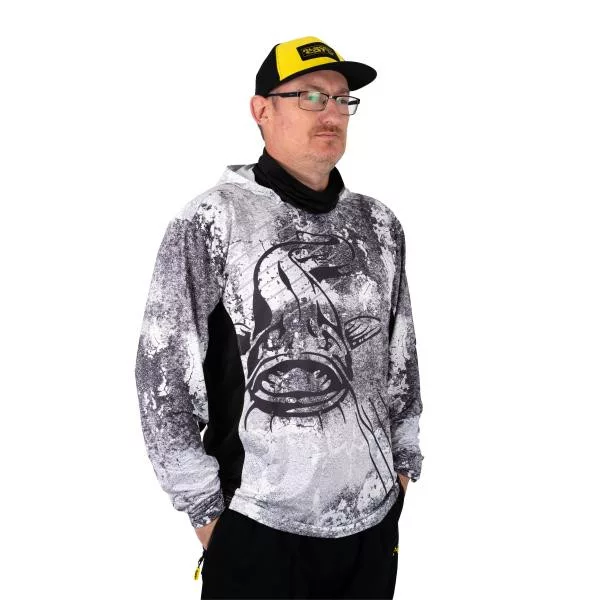 Black Cat Sun Jersey Maglietta a maniche lunghe con cappuccio L