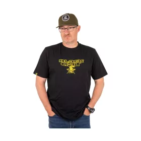 Black Cat Distressed Logo Black Tee Maglietta M