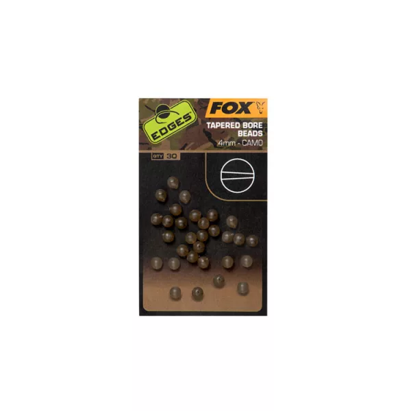 Fox EDGES™ Camo Tapered Bore Beads 4mm x30 Perline in Gomma