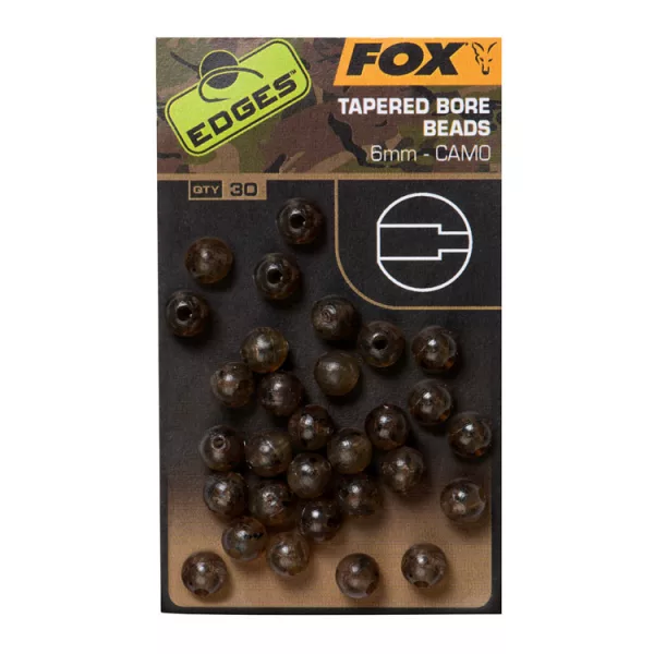 Fox EDGES™ Camo Tapered Bore Beads 6mm x30 Perline in Gomma