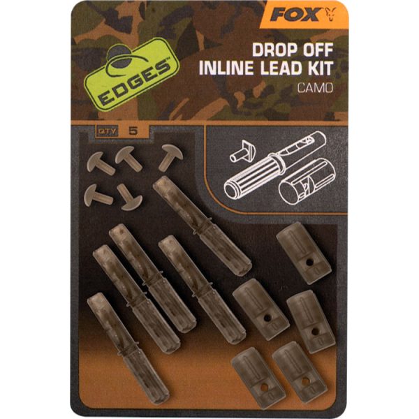 Fox Camo Inline Lead Drop Off Kits Kit x5 Clip piombo